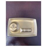 Gold-Tone Advertising Ashtray, Miles City Montana
