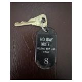Holiday Motel Room Key with Key Tag