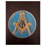 Masonic Brass and Enamel Medallion, 2.75 In