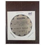 Scalloped Metal Token, W.M. Baldwin, Great...
