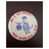 American Legion Pinback Button, 2.25 in