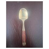 Brass Spoon with Wood-Inlay Handle, Approx. 4...