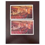 Set of Two Vintage Postcards of The Flame Lounge