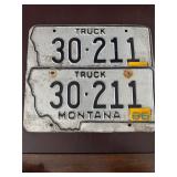 1963 Montana Truck License Plates with 1966 Tabs