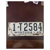1949 Montana License Plate, 1-T 2584