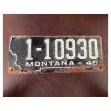 1948 Montana License Plate ï¿½Butteï¿½ Design