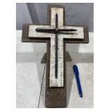 Wooden Cross /Metal Accent