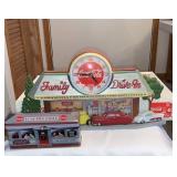 Coca-Cola Clock, & Tin