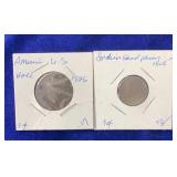 1876 1 Cent and 1905 Indian 1 Cent