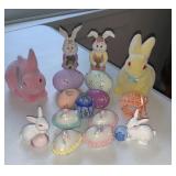 Bone China Easter Eggs and Bunny Banks