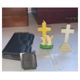 Holy Bible with case and 3 Crosses