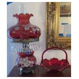 Glass Lamp & Basket