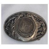 Silver Dollar Belt Buckle