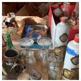 Antique Bottles & Copper Cup