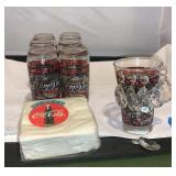 Coca-Cola, Glasses, Napkins, & Crystal Trinkets