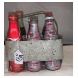 Coca-Cola Tin Carry Rack & Bottles