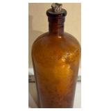 Amber Glass Bottle With Original Stopper