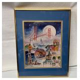 Framed 14 1/4' x 11 1/4' San Francisco Artwork