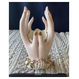 Porcelain Hand Figurine Candle Holder