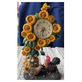 Sunflower & Rooster Clock