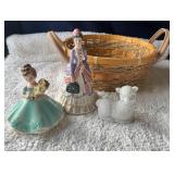 Vintage Figurines & Basket