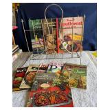 Metal Cookbook Rack & Books