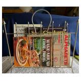 Metal Rack & Cookbooks