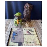 Owl, Frog Figurines