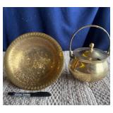 Brass Plate & Smudge Pot