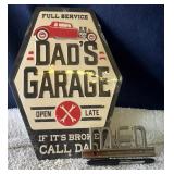 Metal Dad's Garage Signs