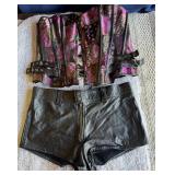 Corset & Leather Shorts