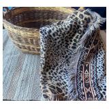Wicker Basket & Throw