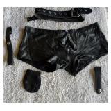 Men's Leather Shorts Set
