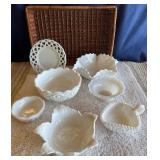 White Milk Glass Bowls