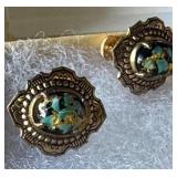 Gold-Tone Turquoise Earrings