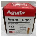Aguila 9mm Luger 124gr FMJ Ammo, 300ct