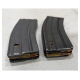 Two Metal 5.56mm Rifle Magazines With Ammo