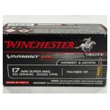 Winchester 17 Win Super Mag 20 Grain Ammo