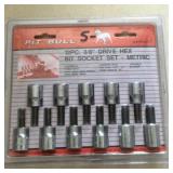12pc 3/8" Drive Hex Bit Socket Set