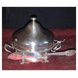 Silver Butter Warmer & Knife
