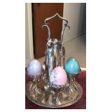 Antique Silver Egg Display Rack