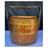 Antique Wood Lunch  Basket