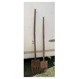 Antique Wood Pitch Forks