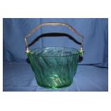 Heisey Green Depression Handled Ice Bucket (mold