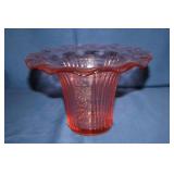 Pink Depression Scalloped Top Vase 5 1/2" tall 8