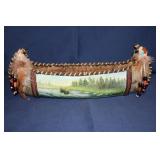 Native American Decorative Canoe with Bear Scene