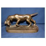 Bronze of a Retriever with a Duck 9" long (small