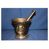 Bronze Pestal & Mortar inscribed RX Secundum