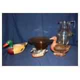 Lot including Yellow Tinted Bowl, Pitcher with