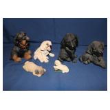 6 Dog Figurines including Lenox Yellow Lab,